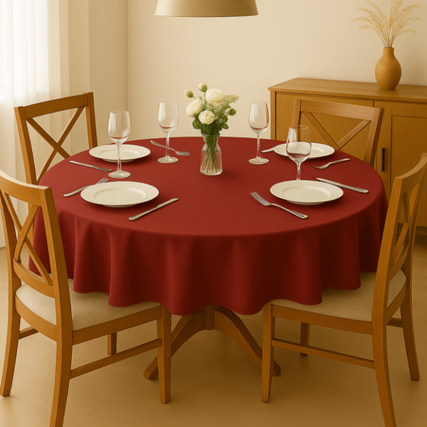2 Toalhas de Mesa Redonda 1,40 x 1,40 - Vinho