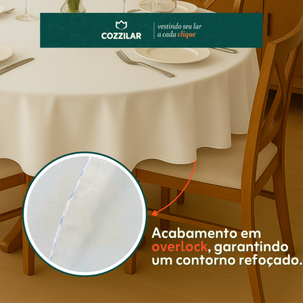 Toalha de Mesa Redonda 1,40 x 1,40 - Branco - Imagem 3