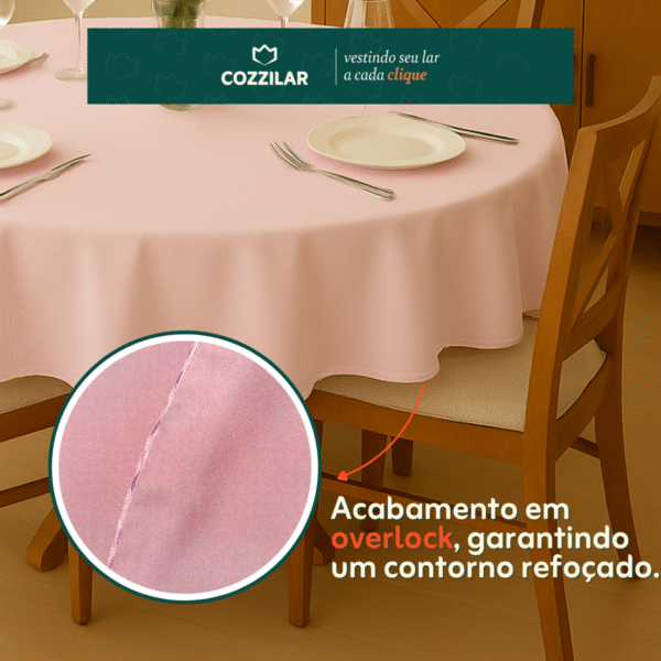 Toalha de Mesa Redonda 1,40 x 1,40 - Rosa - Imagem 2