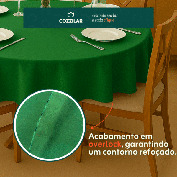 2 Toalhas de Mesa Redonda 1,40 x 1,40 - Verde - Imagem 2