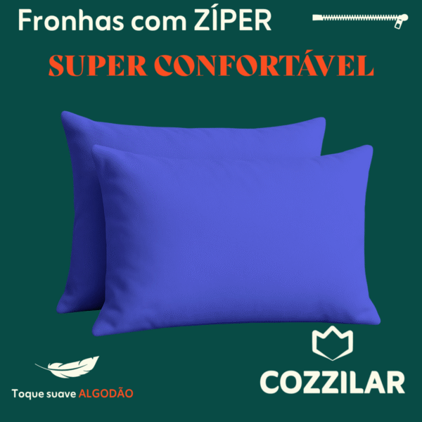 Fronha Avulsa Malha 100% Algodão - Azul Bic - Imagem 2