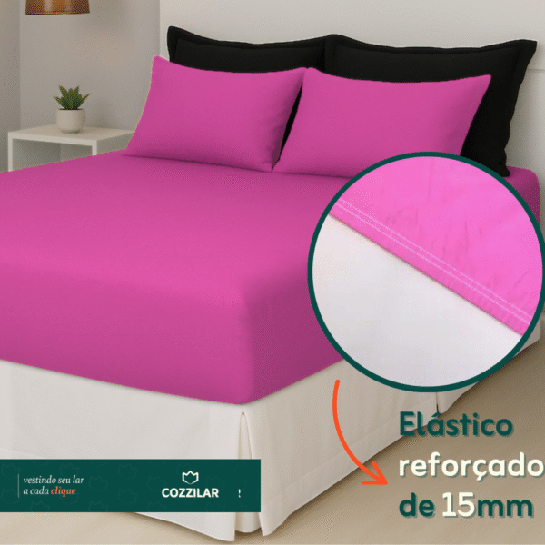 Jogo de Lençol Queen 3 Pçs - Pink - Imagem 3