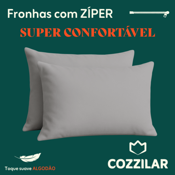 10 Fronha Avulsa Malha 100% Algodão - Cinza - Imagem 2