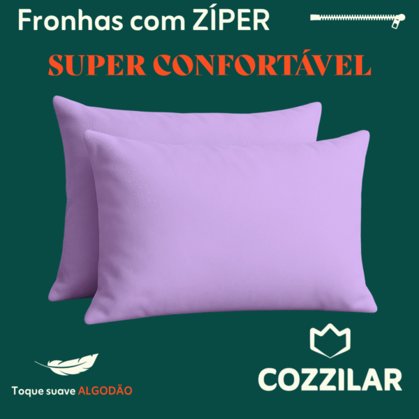Fronha Avulsa Malha 100% Algodão - Lilás - Imagem 2
