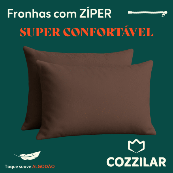 10 Fronha Avulsa Malha 100% Algodão - Marrom - Imagem 3