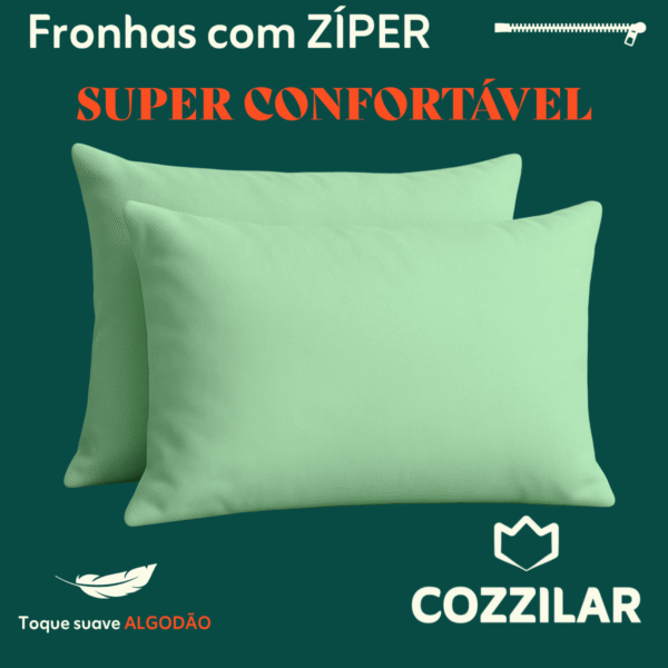 2 Fronha Avulsa Malha 100% Algodão - Verde Bebê - Imagem 2