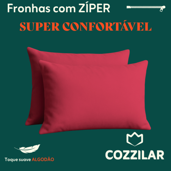 Fronha Avulsa Malha 100% Algodão - Vermelho - Imagem 2