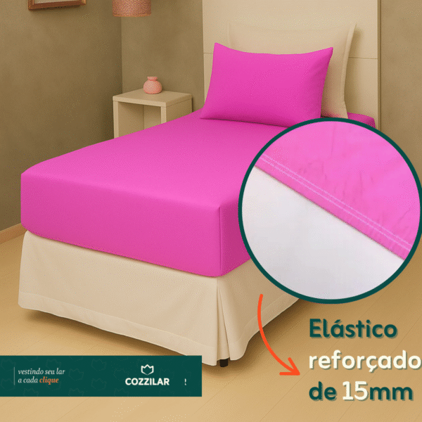 Jogo de Lençol Solteiro 2 Pçs - Pink - Imagem 2