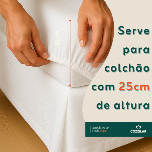 Jogo de Lençol Casal 3 Pçs - Branco - Imagem 3