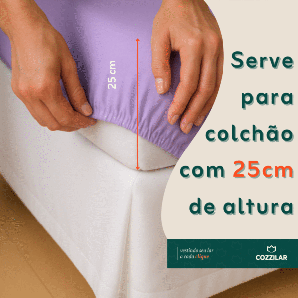 Jogo de Lençol Casal  3 Pçs - Lilás - Imagem 3