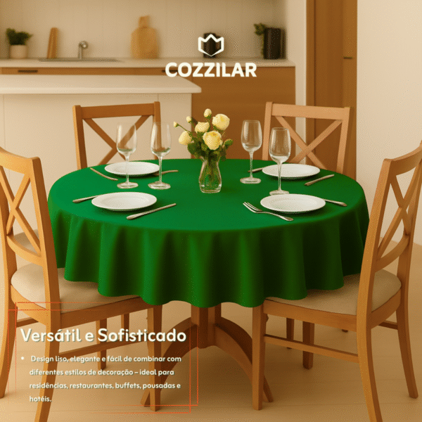 2 Toalhas de Mesa Redonda 1,40 x 1,40 - Verde - Imagem 3