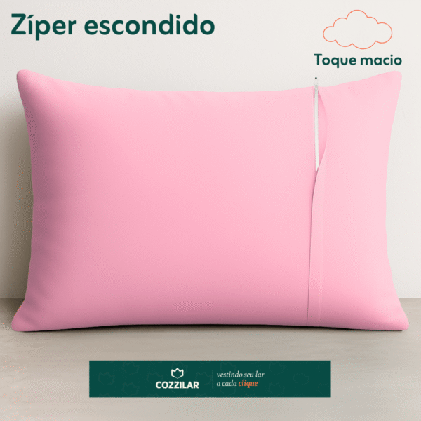Fronha Avulsa Malha 100% Algodão - Rosa Bebê - Imagem 2
