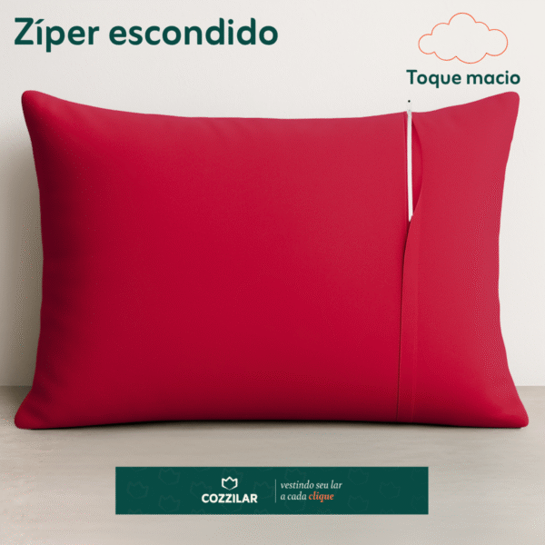 Fronha Avulsa Malha 100% Algodão - Vermelho - Imagem 3