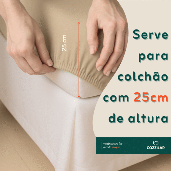 Jogo de Lençol Queen 3 Pçs – Bege - Imagem 3
