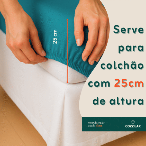Jogo de Lençol Queen  3 Pçs – Azul Artico - Imagem 2