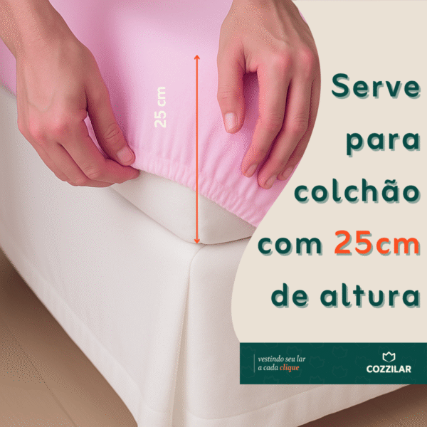 Jogo de Lençol Casal  3 Pçs - Rosa - Imagem 3