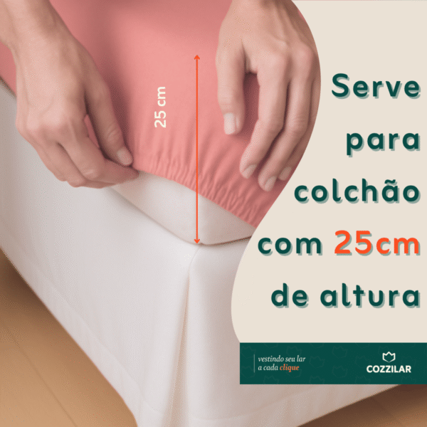 Jogo de Lençol Queen 3 Pçs – Salmão - Imagem 3
