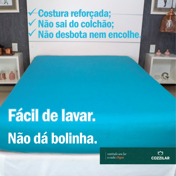 Lençol Solteiro Malha Avulso Com Elástico - Azul Artico - Imagem 3