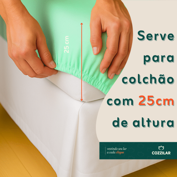 Jogo de Lençol Solteiro  2 Pçs - Verde Bebê - Imagem 3
