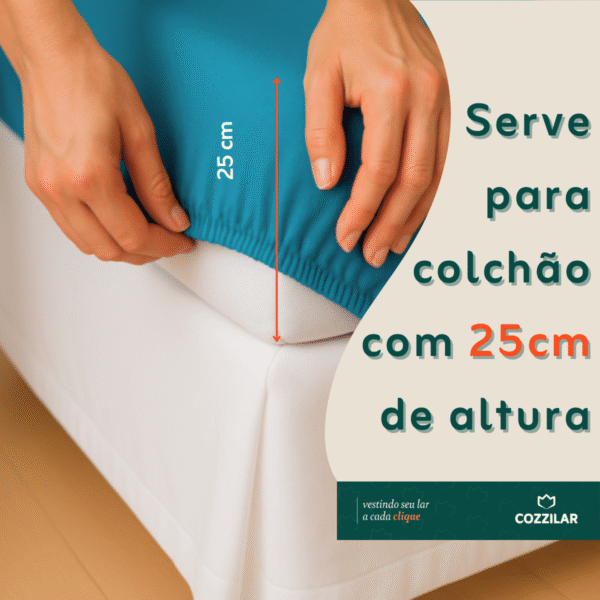Jogo de Lençol Solteiro 2 Pçs - Azul Artico - Imagem 3