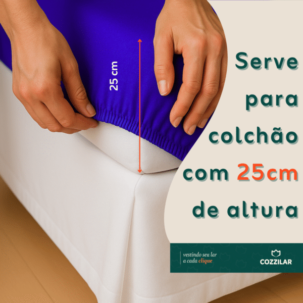 Jogo de Lençol Solteiro 2 Pçs - Azul Bic - Imagem 3