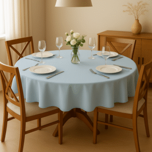 Toalha de Mesa Redonda 1,40 x 1,40 - Azul Bebê