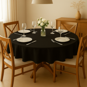 Toalha de Mesa Redonda 1,40 x 1,40 - Preto