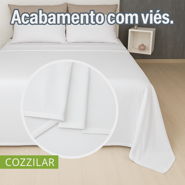 Jogo de Lençol Queen Emanuelly 4 Pçs Branco - Image 2