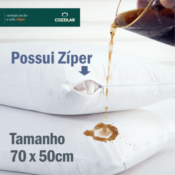 Kit 4 Capas Impermeáveis Para Travesseiro Premium – Branco - Imagem 3