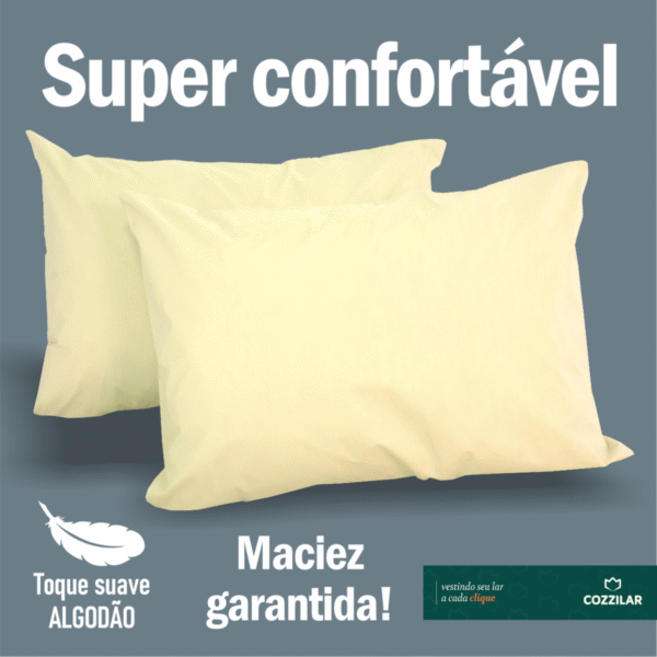 2 ronha 200 Fios Lisa - Amarelo Bebê - Imagem 2