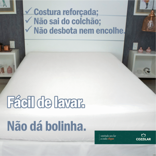 Lençol King Malha Avulso Com Elástico - Branco - Imagem 3