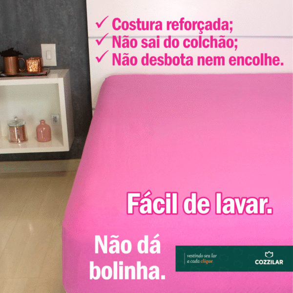 Lençol King Malha Avulso Com Elástico - Pink - Imagem 2