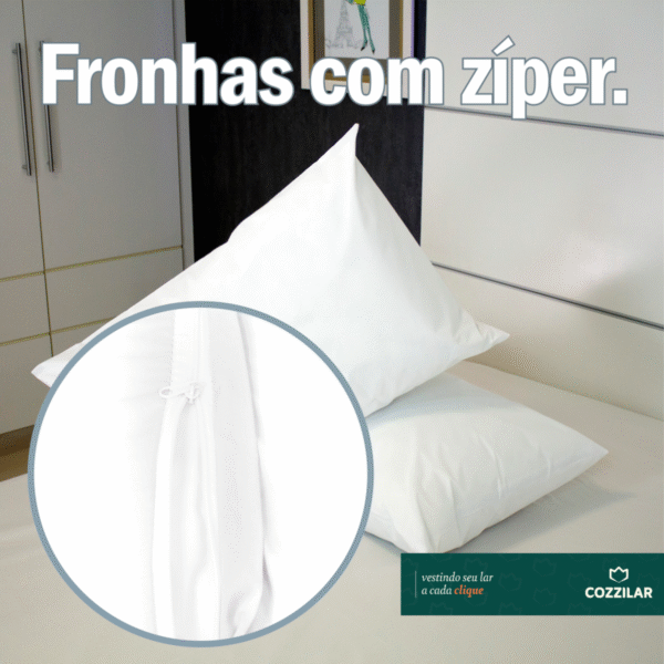 2 Fronha 200 Fios Lisa - Branco - Imagem 3