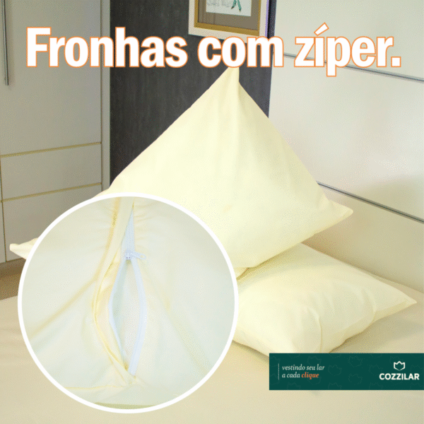 2 ronha 200 Fios Lisa - Amarelo Bebê - Imagem 3