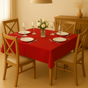 Toalha de Mesa 4 Lugares  - Vermelho