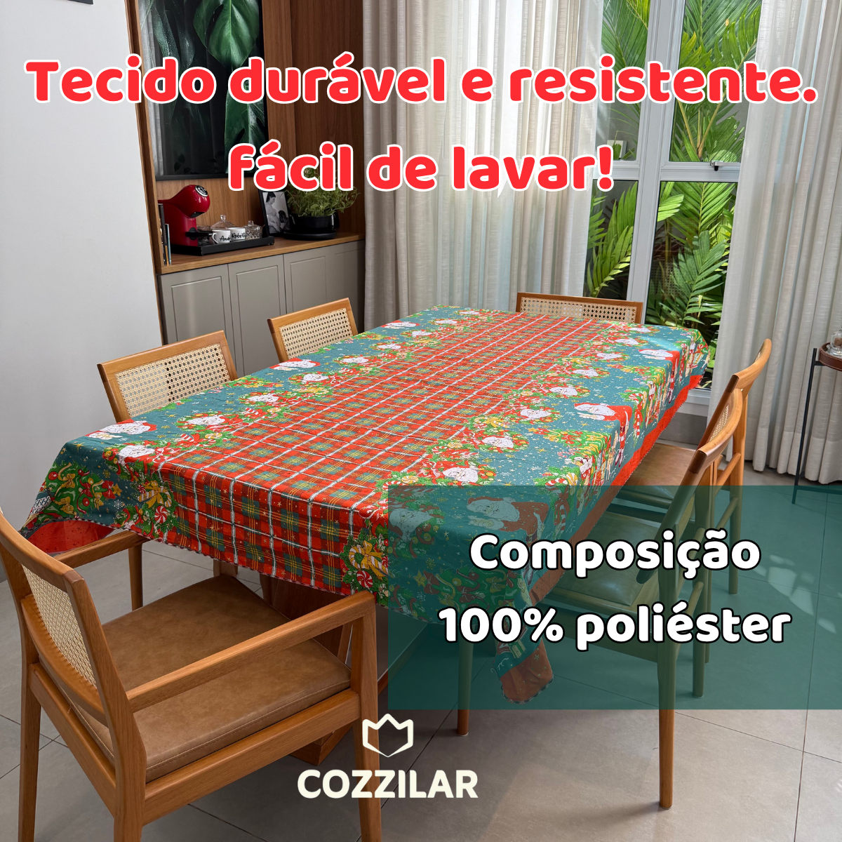 Toalha de Mesa Natal 6 Lugares - Imagem 3