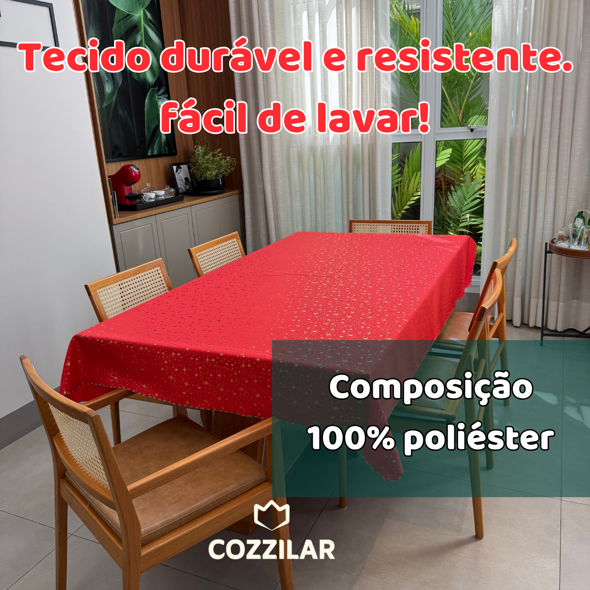 Toalha de Mesa Natal 4 Lugares - Imagem 2