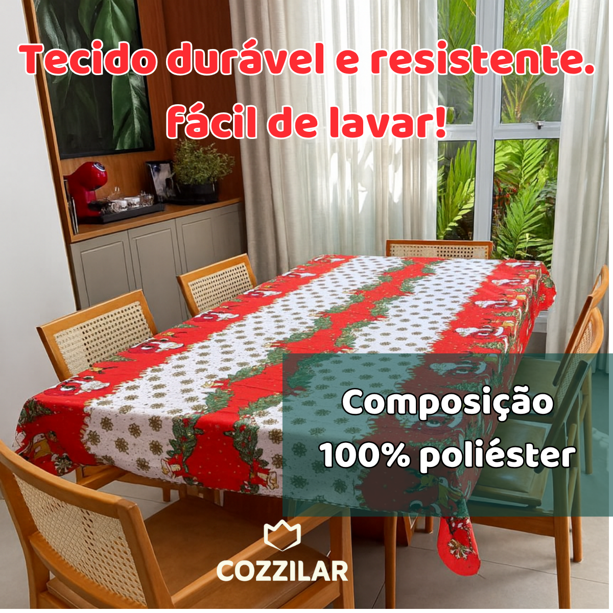 Toalha de Mesa Natal 4 Lugares - Imagem 2