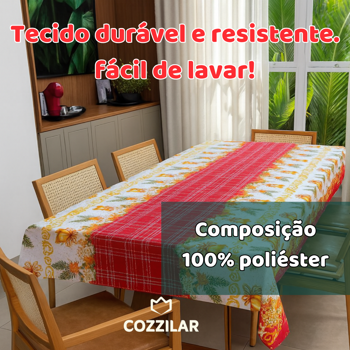Toalha de Mesa Natal 4 Lugares - Imagem 3