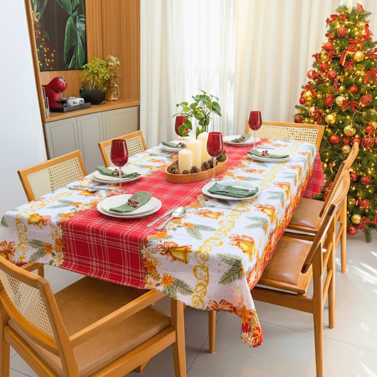 Toalha de Mesa Natal 4 Lugares