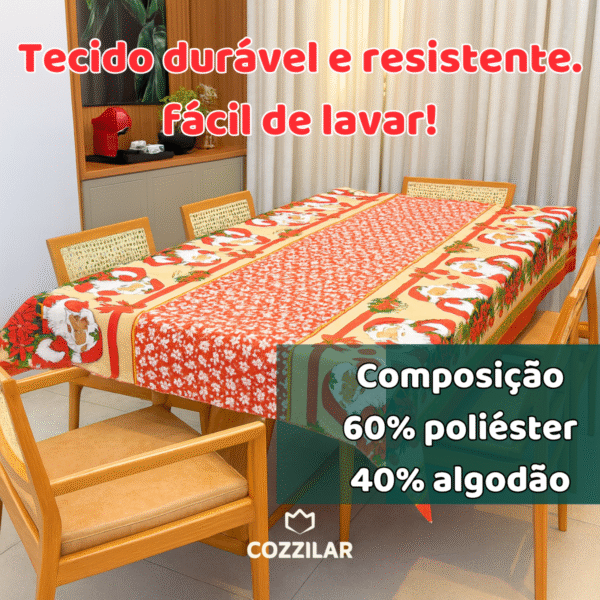 Toalha de Mesa Natal 6 Lugares Linhão - Imagem 3