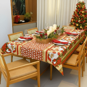 Toalha de Mesa Natal 4 Lugares Linhão